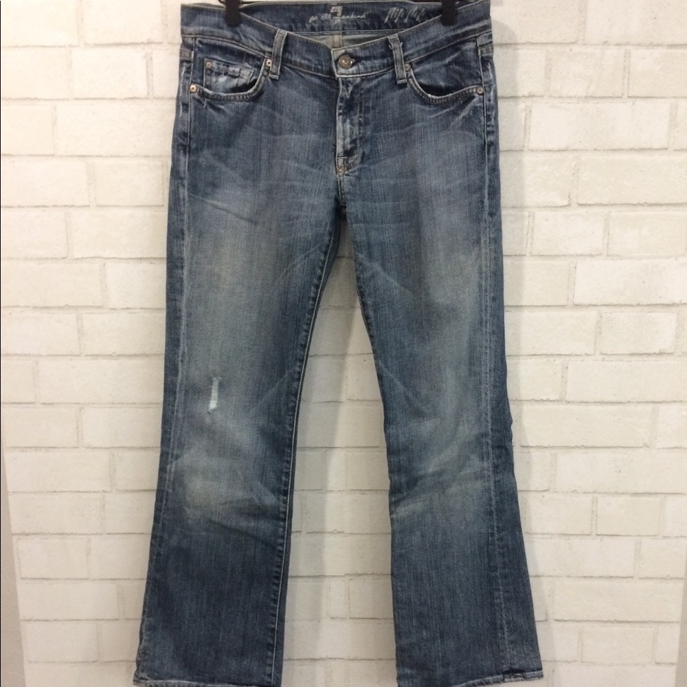 WOMANS 7 FOR ALL MAN KIND FLIP FLOP JEANS